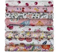 aufodara Lot de 8 Tissus Coton Textile Patchwork Chiffons Couture Quilting DIY Fabric à la Main en Tissu à Coudre 50 x 50 cm Vêtements Sewing Artisanat (Rose)