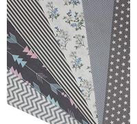 aufodara Tissus Coton 6 pièces Patchwork Gris DIY Fabric à la Main en Tissu à Coudre 50 x 50 cm Modèle de Couleur Designs Différents