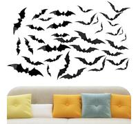 Aufquwk Autocollants muraux chauve-souris, autocollants chauve-souris d'Halloween | Décorations d'Halloween Chauves-souris imperméables,Autocollants chauve-souris réalistes en PVC, 96 pièces,