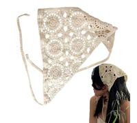 Aufquwk Bandana Serre-tête,Foulard pour Cheveux Femme | Fleurs Crochetées Marguerites pour Festival Tenues Tresses Plage Yoga