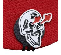 Aufquwk Golf Ball Marker | Repères de Balle en Métal Tête de Mort | Accessoires de Golf Miniatures Clip Squelette Métal Mixte Anniversaire