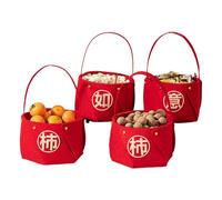 Aufquwk Panier de fruits secs à main, panier de fruits secs pour la décoration - Boîte à bonbons portative avec panier de fruits secs rouges,Décoration de Table Portable, fournitures de fête simples