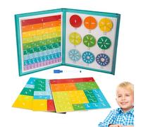 Aufquwk Puzzle Magnétique Fractions - Outils Pédagogiques Magnétiques Mathématiques Sciences Techno,Outil Pédagogique Multifonction pour Garçons Filles École Primaire