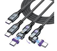 AUFU 240W Câble de Charge Magnétique USB C [1,8m/1,8m] 16PIN Câble à Connexion Aimantée 48V/5A Charge Rapide & Transfert de Données pour Phone 15 / Samsung S22+ / M-Book