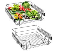 Aufun 2 x tiroirs de Cuisine 50 cm, tiroir télescopique, Extension complète, Placard de Cuisine, tiroir de Placard, placards de Chambre, tiroir de Panier résilient, étagère de Cuisine Domestique