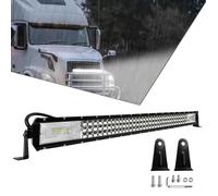 Aufun 405W Triple rangée 12V 24V droit barre d'éclairage led pour offroad Véhicules Voiture camions ATV, Feu antibrouillard