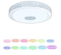 Aufun 60W Plafonnier LED RGB Dimmable, Bluetooth Musique, Télécommande/APP, Effet Ciel Étoilé