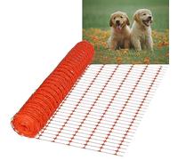 Aufun 80m Filet de Protection en PE Synthétique - Clôture de Pâturage pour Chiens, d'Avertissement, de Chantier Sauvage - Filet de Sécurité pour Famille, Domaine Public, Orange