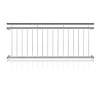 Aufun Balcon français, en acier inoxydable Français, 225 x 90 cm, garde-corps de terrasse avec 16 barresrotection de fenêtres facile d'entretien