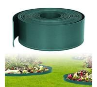Aufun Bord élastique pour parterres de fleurs rond, bord de parterres de fleurs robuste pour courbes invisibles en plastique robuste (10 m x 12 cm, vert)