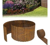 Aufun Bordure de pelouse en acier Corten 15 m, bordure de plate-bande ondulée en métal 15 cm de hauteur, idéale pour la délimitation de pelouse, bordure flexible pour les amoureux du jardin et