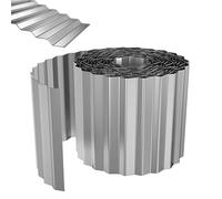 Aufun Bordure de pelouse, en métal, ondulée, galvanisée, hauteur : 15 cm, idéale pour délimitation de pelouse, flexible, pour les amateurs de jardin et d'aménagement paysager, argentée