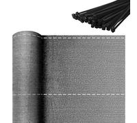 AufuN Brise-vue, protection solaire, filet d'ombrage en polyéthylène haute densité 150 g/m², 1,8 x 10 m, tissu d'ombrage pour jardin, balcon, gris