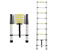 AUFUN échelle télescopique 2,6m échelle antidérapante en Aluminium télescopique échelle à usages Multiples Max. Capacité de Charge de 150 kg