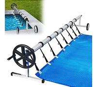 Aufun Enrouleur de Piscine de qualité supérieure - 3 à 5,70 m - Système d'enroulement Mobile pour bâche de Piscine et Housse - Enrouleur Mobile en matériau résistant aux intempéries-Fixation et Roues