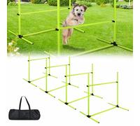 AufuN Ensemble d'agilité pour chien - 4 obstacles réglables en hauteur + bâtons de slalom avec sac de transport - Appareil d'entraînement pour écoles de chiens et usage domestique - 104 x 70 x 101 cm