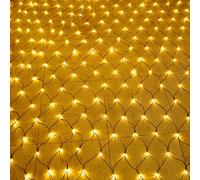 Aufun Guirlande lumineuse filetLED 3x2m 250 LEDs Filet lumineux 8 modes rideau lumineux avec prise pour Halloween fête de mariage décoration intérieure et extérieure, connectable, Blanc chaud