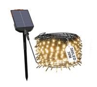 Aufun Guirlandes lumineuses solaires, 30M 300 LED Lampes Solaires Imperméables Blanc Chaud 8 Modes d'éclairage avec Télécommande pour Garden Party Balcon Terrasse Décoration de la Maison