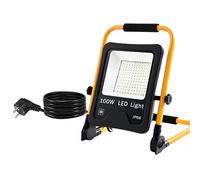 Aufun Lampe de chantier LED avec connecteur, projecteur de chantier à LED avec câble d'alimentation de 3 m, réglable à 30 ° à 150 °, éclairage de projecteur étanche IP66, Blanc Froid 100 W.