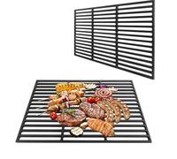 AufuN Lot de 2 grilles de barbecue en fonte - 42 x 28 cm - Rectangulaire émaillée - Accessoires de barbecue - Grille en fonte - Grille de cuisson pour barbecue au charbon de bois