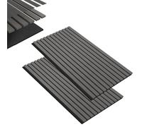 Aufun Lot de 2 panneaux acoustiques en bois - Revêtement mural insonorisant - Autocollant - 120 x 60 cm - Motif - Panneau mural sur feutre acoustique - Pour salon, studio, bureau, vestiaire - Gris