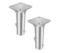 AufuN Lot de 2 supports de parasol en métal pour parasol, douille de sol universelle, solide et montage facile