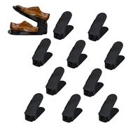 Aufun Lot de 30 étagères à Chaussures réglables, empileur de Chaussures antidérapant, 3 Orangements de Chaussures réglables en Hauteur, Organisateur de Chaussures (30 pièces, Noir)