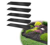 Aufun Lot de 40 bordures de pelouse - 100 x 18 cm - 40 m - En métal - Noir