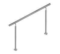 Aufun Main courante en acier inoxydable 100cm rampe d'escalier intérieur et extérieur avec 2 poteaux pour escalier, parapet, balcon (100cm, 0 croisillons)