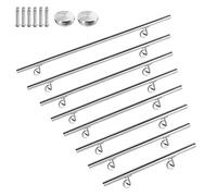 Aufun Main Courante en acier inoxydable 60cm poli Rampe garde-corps avec vis en métal pour main courante, intérieur, extérieur, balcon, parapet