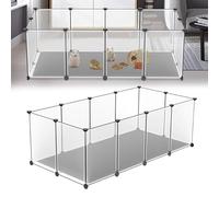 Aufun Parc pour petits animaux 125x63x42 cm pour lapins, parc avec tapis, enclos pour cochon d'Inde, parc intérieur DIY pour petits animaux, lapins, hamsters, Blanc