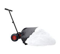 Aufun Pelle à Neige avec Roues et 5 Angles réglables en Hauteur, Chasse Neige pour Jardin et Trottoir, Lame à Neige en métal Largeur de Travail 75 cm, Hauteur 42 cm