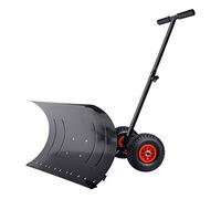 Aufun Pelle à Neige Roues Roues Lame à Neige réglable en Hauteur Chasse Neige à 5 Volets Jardin Terrasse Patio Chasse Neige Déneigeuse