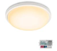 Aufun Plafonnier LED 15 W avec détecteur de mouvement, plafonnier rond moderne, 1200 lm, IP44, étanche, ultra mince, pour couloir, cuisine, salle de bain et chambre à coucher (blanc chaud avec