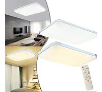 AufuN Plafonnier LED à intensité variable 72 W avec télécommande Lampe de salon pour chambre à coucher, chambre d'enfant, cuisine, bureau, couloir, salle de bain, intérieur IP44, rectangulaire