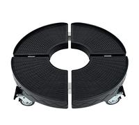 Aufun Porte Plante a roulettes, Ø 39-52 mm réglable Plateau Roulant avec Roues rotatives à 360°, Capacité de Charge 150 kg, Aide au Transport pour Plantes, intérieur et extérieur(Noir)