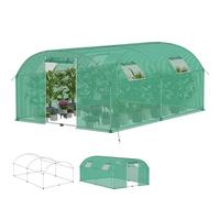 Aufun Serre en film plastique stable 3 x 4 x 2 m avec 4 fenêtres avec moustiquaire et porte | Tunnel de jardin avec cadre en acier galvanisé | Serre à tomates, tente en film, tente pour plantes