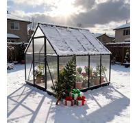 Aufun Serre Premium en Aluminium, 4,14 m² Serres de Jardin avec Fondement de 6 cm et Plaque PC de 4 mm Serre à Tomates pour Jardin UV Résistant et Résistant aux Intempéries, 230x180x195 cm