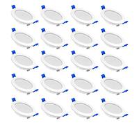 AufuN Spot LED Encastrable Plat 220V 9W Éclairage Encastré, Spot LED 450LM, IP21 Pour Salon Chambre Couloir Lot de 20 Blanc Chaud 6000-6500K