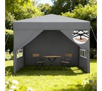 Aufun Tonnelle pop-up - 3 x 3 m - Imperméable - Résistant à l'hiver - Stable - Protection UV - Avec parois latérales - Pliable - Pour jardin, camping, mariage, cour - Hauteur réglable de 240 à 260 cm