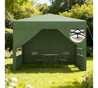Aufun Tonnelle pop-up - 3 x 3 m - Imperméable - Résistant à l'hiver - Stable - Protection UV - Avec parois latérales - Pliable - Pour jardin, camping, mariage, cour - Hauteur réglable 240 à 260 cm