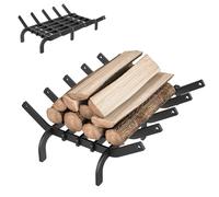 Aufun Tye A Grilles de cheminée en fonte de 42 cm - Grille à bois intérieure en fer forgé - Grille à bois pour cheminée intérieure, camping en plein air, cuisine - Outils d'allumage pour poêle à bois
