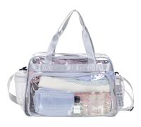 Augbunny Sac de voyage transparent de grande capacité pour événements de stade Sac de plage Sac à bandoulière Poches en maille, gris, L