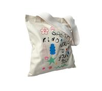 Augbunny Sac fourre-tout multifonction en toile 100 % coton avec motifs inspirants d'énergie positive