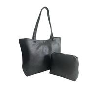 Augbunny Sac fourre-tout pour femme en cuir synthétique avec poignée sur le dessus, Noir , Medium