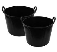 Auge Cabas 40L - Plastique Noir - Lot de 2 - Mondelin