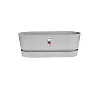Elho Greenville Long 50 - Planteur pour Extérieur - Plastique 100% recyclé - Ø 49.0 x H 18.0 cm - Gris/Living Ciment