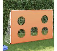 Augerlite But de football pour enfants avec tapis de cible, ballon et pompe 182 x 62 x 118 cm, plastique polyester, pliable pour jardin, intérieur, extérieur, but d'entraînement avec cadre de but