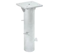 Augerlite Douille de sol pour pied de parasol - Adaptateur de fixation en acier avec revêtement Dacromet - 16 x 16 x 39,5 cm - Pour parasol déporté M8, balcon, terrasse