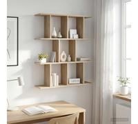 Augerlite Étagère murale en chêne Sonoma - 80 x 20 x 96 cm - Avec 11 compartiments - Étagère murale pour salon, chambre à coucher, couloir, cuisine